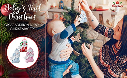 2025 Babys First Christmas Personalized Ornament Boy, Babies First, Grandson 1st Gift, Newborn Baby Gift Ideas, Baby's First Christmas 2025 - Handpainted Blue Ornament