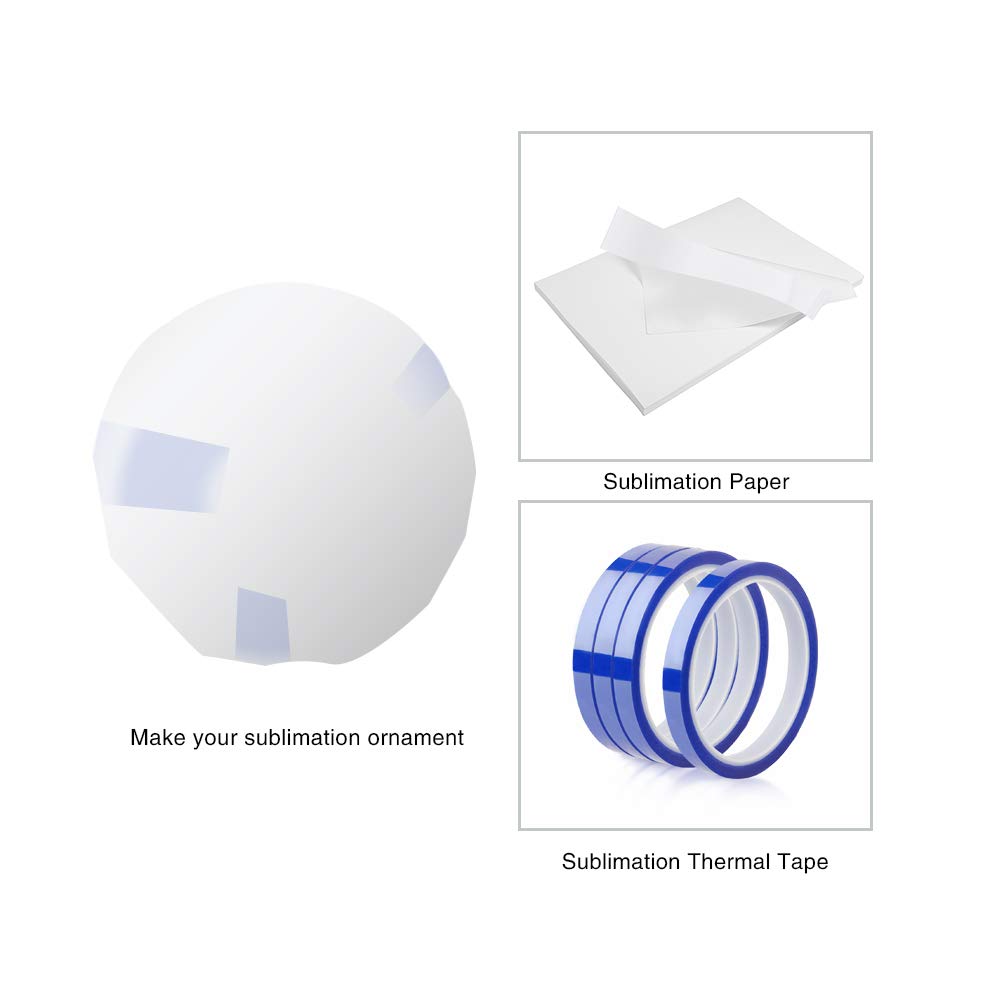 PYD Life 25 PCS Sublimation Ceramic Ornaments Bulk White 2.75 Inch Round Blank with Gold String for Crafting DIY Personalized Christmas Home Decor Bulk