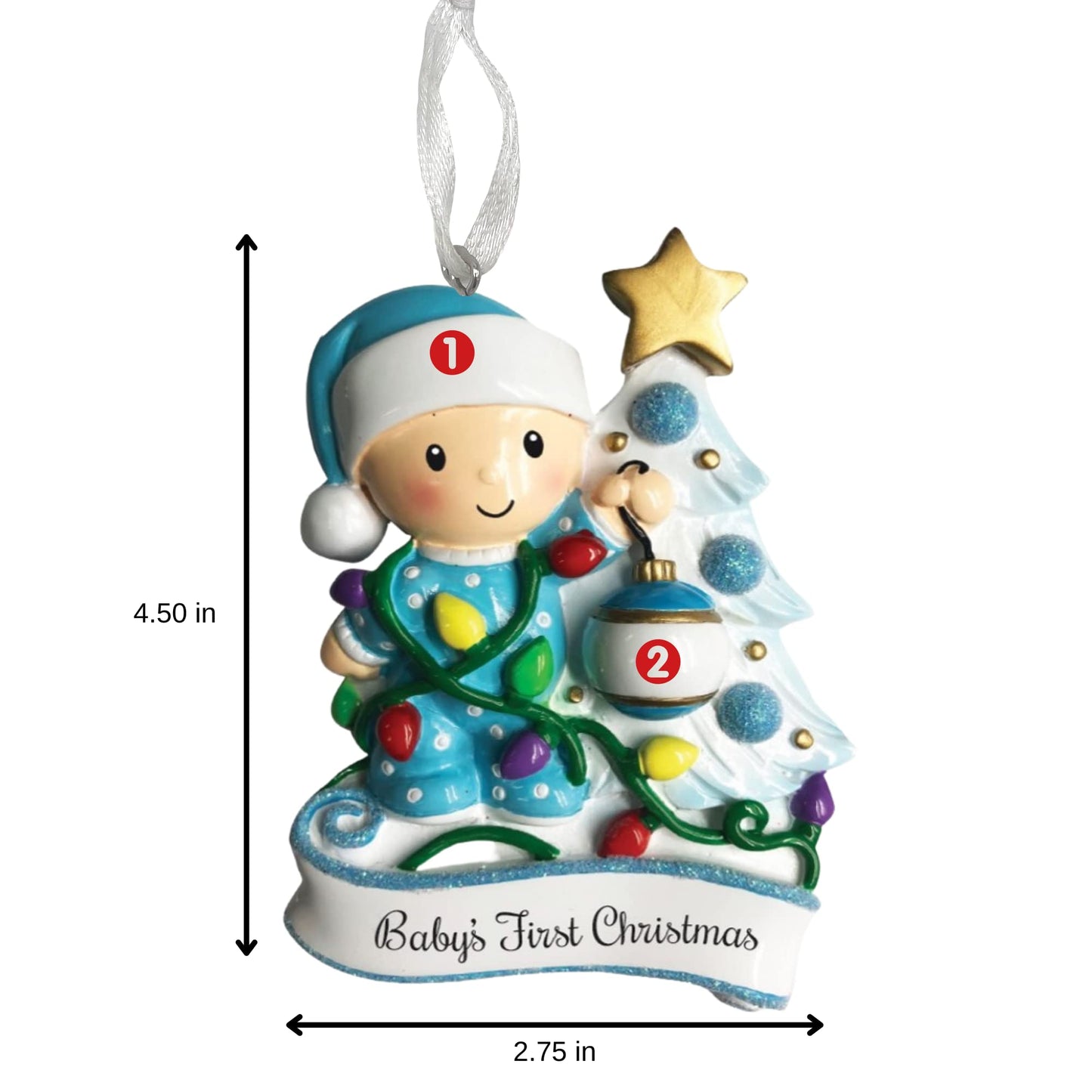 2025 Personalized Ornament Baby's First Christmas Baby Boy Decorating Christmas Tree Ornament Artisanal Customized Decoration Baby Ornaments-Free Personalization