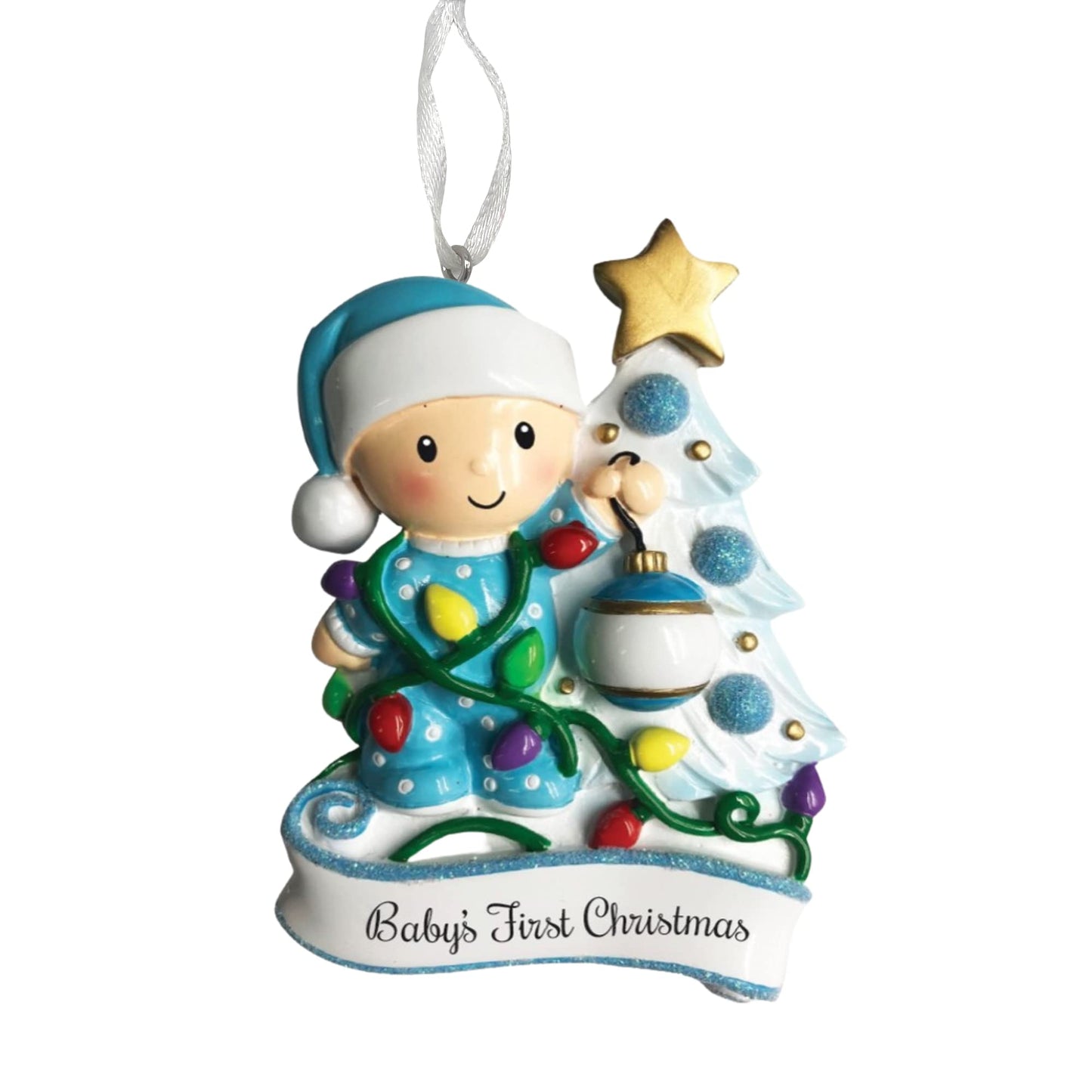2025 Personalized Ornament Baby's First Christmas Baby Boy Decorating Christmas Tree Ornament Artisanal Customized Decoration Baby Ornaments-Free Personalization