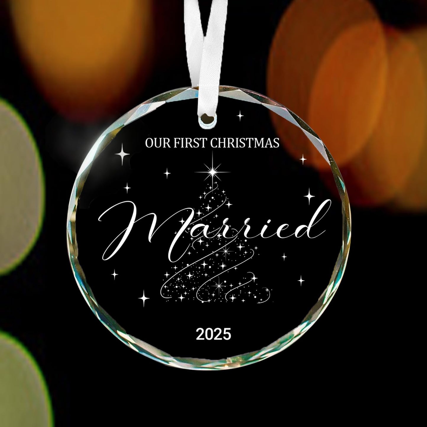 Wedding Gift First Christmas Married Ornament 2025 Mr and Mrs Gift for Newlyweds Couple 2025 Personalized Bridal Shower Gifts Our First Christmas Married Ornament 2025