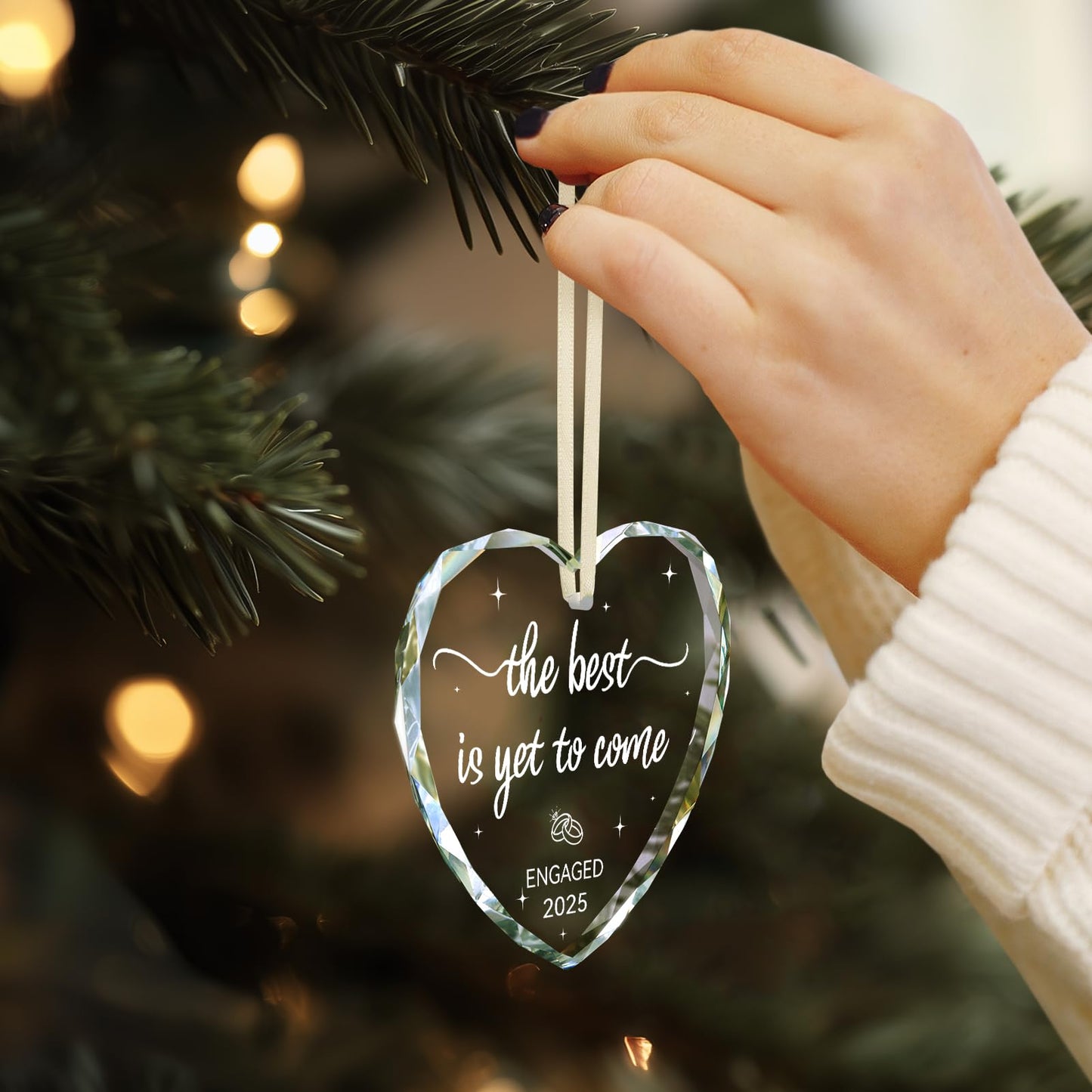 Engagement Gifts for Couples 2025, Engagement 2025 Ornament Engaged Gift for Her, Women,Friends, Bride to Be Gifts, First Christmas Engaged Ornament 2025