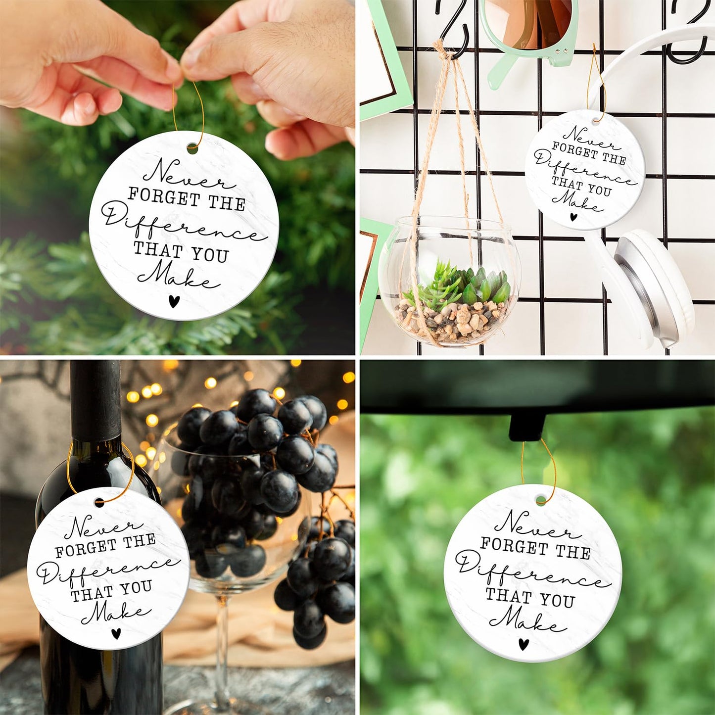 Thank You Gifts for Women Men - Teacher Appreciation Gifts - Appreciation Gift for Nurse Paraprofessional Principal Coworker Employee Counselor Boss - Retirement Farewell Going Away - Ceramic Ornament