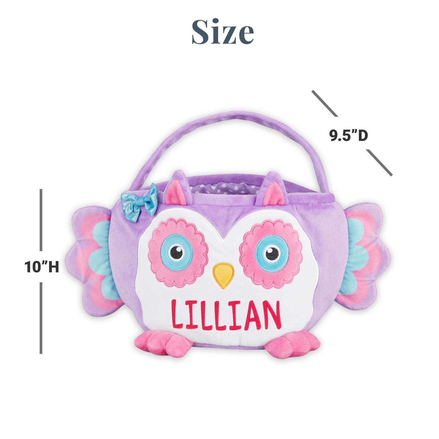 Let's Make Memories Personalized Easter Basket for Kids - Plush Furry Critter - For Boys and Girls - Custom Name - Fillable - With Optional Easter Basket Stuffers - Butterfly