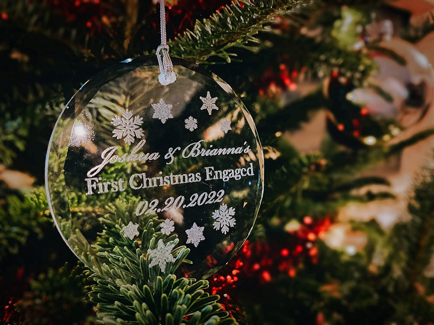 Personalized Crystal First Christmas Ornament with Gift Box