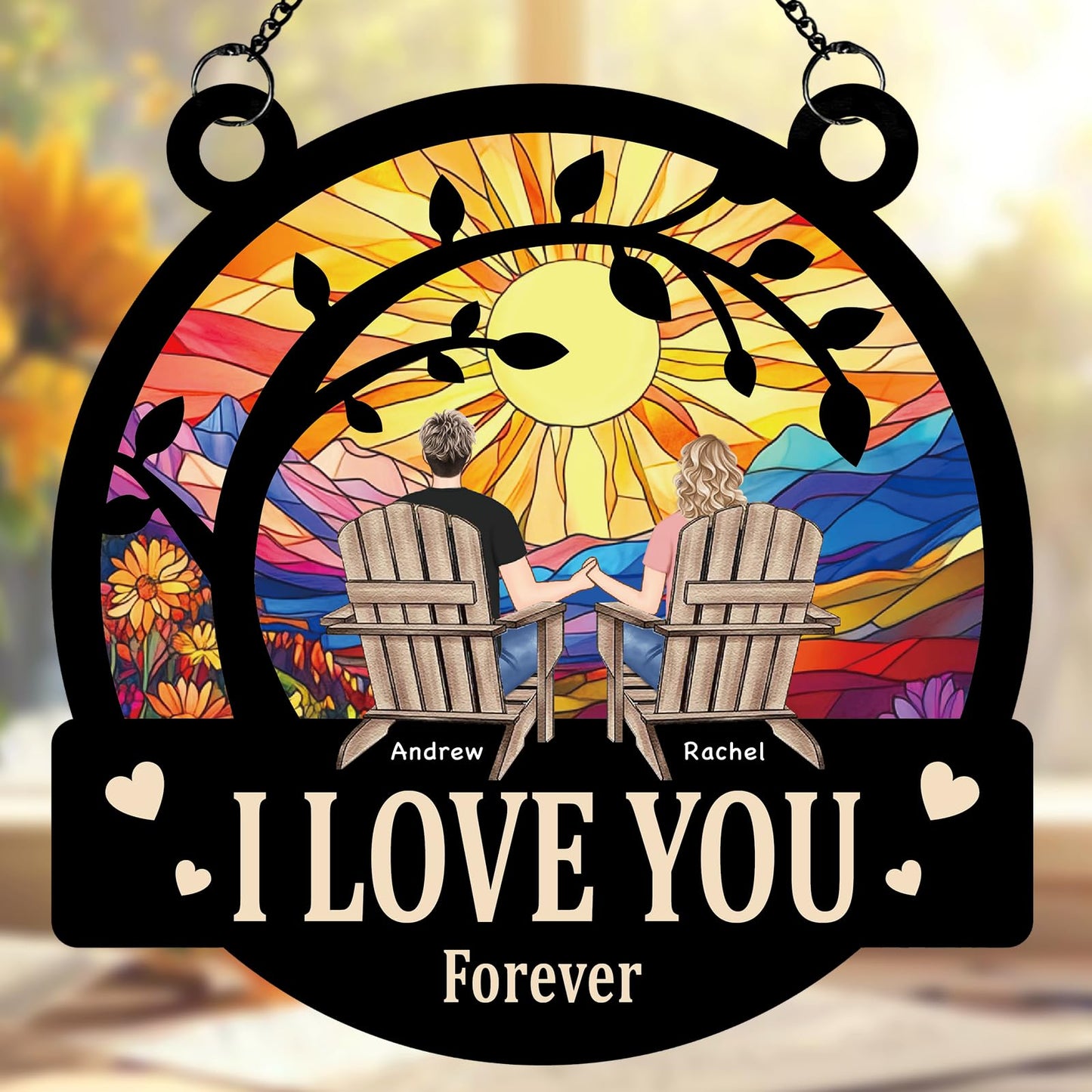 PUREFLY You and Me Got This, Personalized Couple Suncatchers for Windows Hanging Ornament, Housewarming Gifts for Couple Husband Wife, Christmas Anniversary Wedding Gifts for Couples 2024