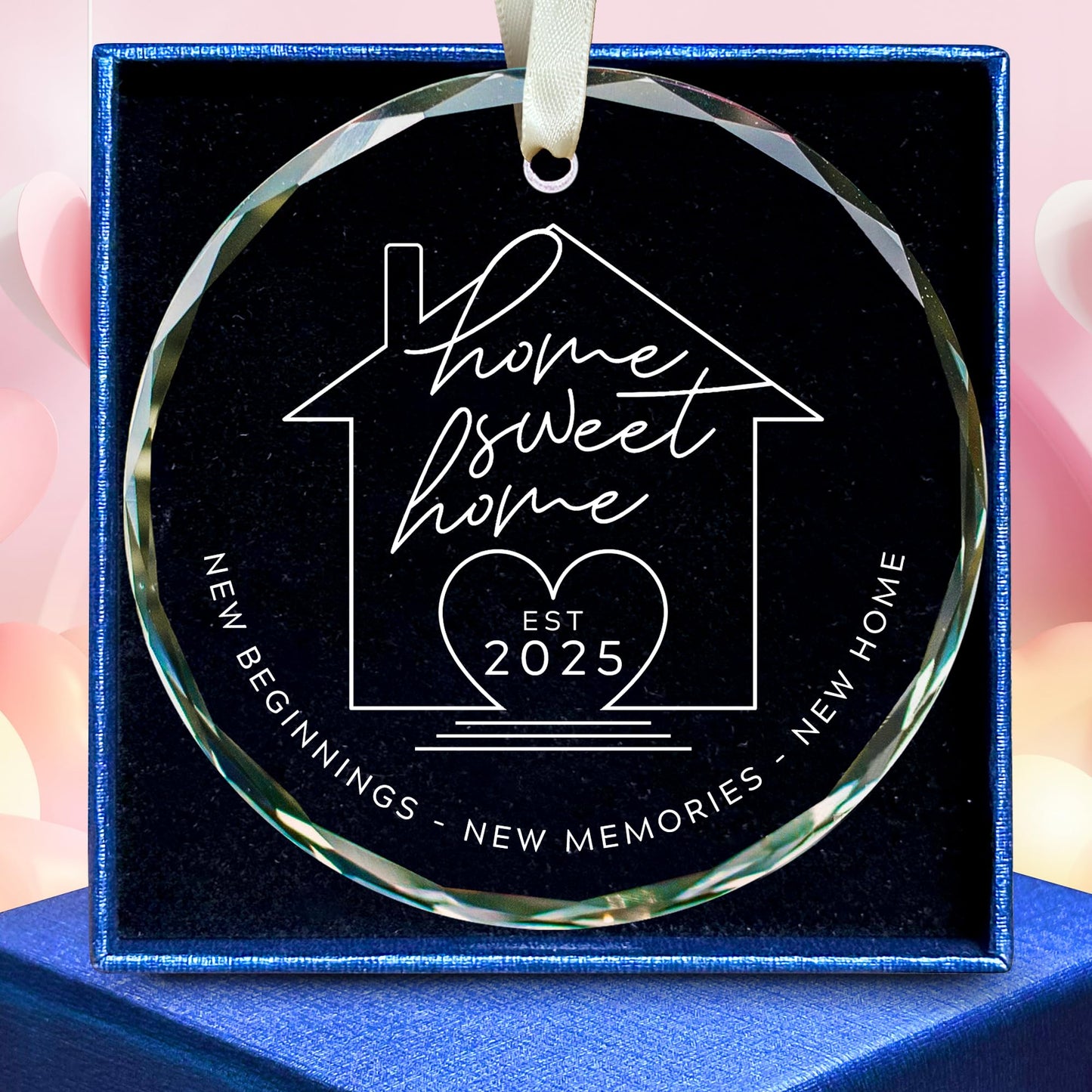 House Warming Gifts New Home - New Home Ornament 2025 - Housewarming Gifts for First House, Housewarming Gift Ideas for Couple - Home Ornaments for Home, Newhouse Owners Ideas - Glass Ornament