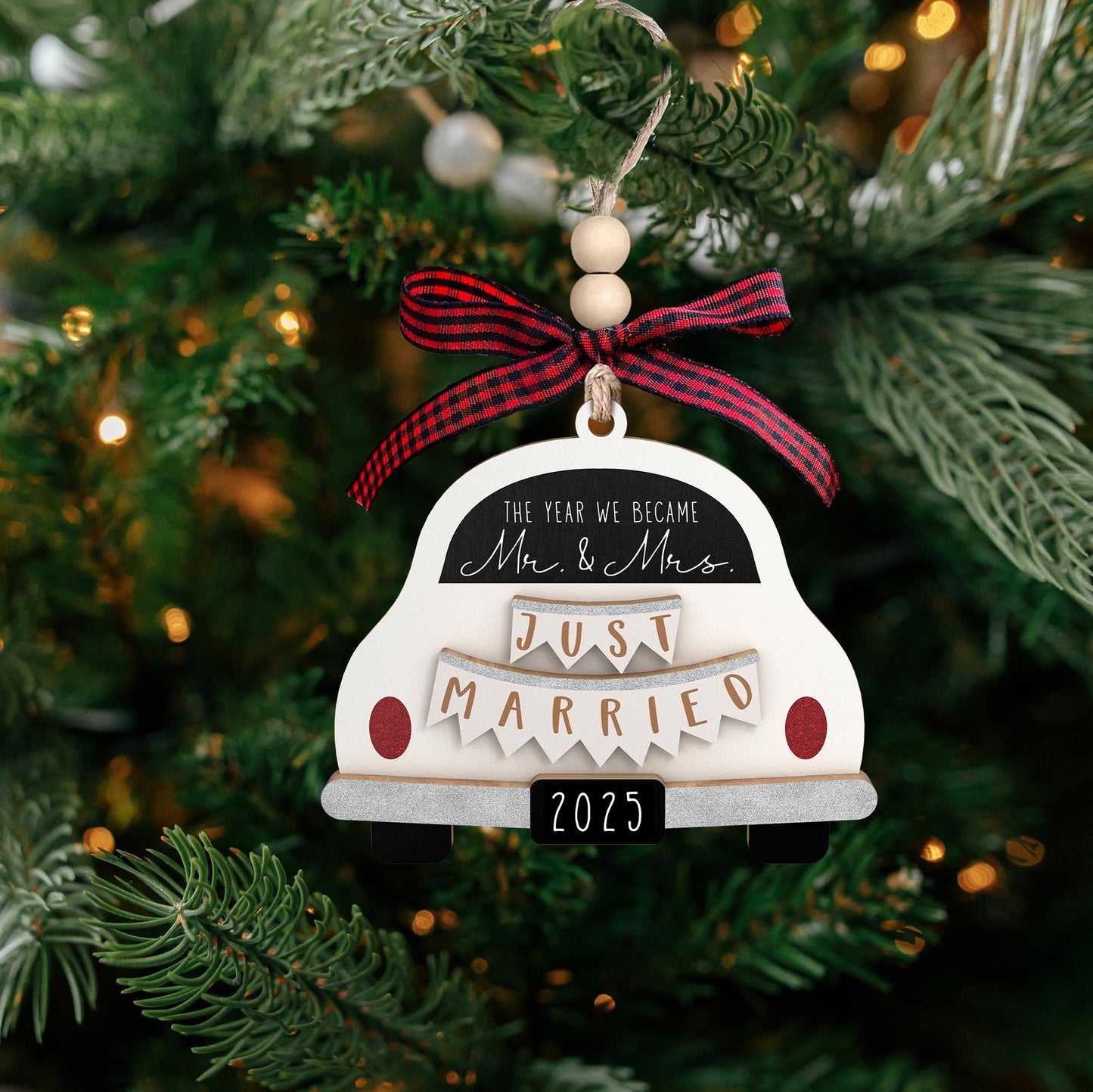 Pawzity Wedding Gifts - Mr and Mrs Gifts - Wedding Gift for Couples 2025, Bride, Future Mr and Mrs - Bridal Shower Bride Gift Ideas for Her, Married Couple, Newlywed - Wood Hanging Ornament 2025