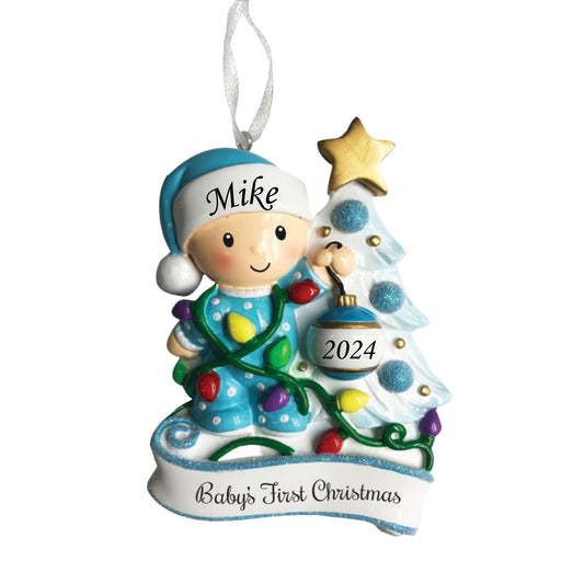 2025 Personalized Ornament Baby's First Christmas Baby Boy Decorating Christmas Tree Ornament Artisanal Customized Decoration Baby Ornaments-Free Personalization