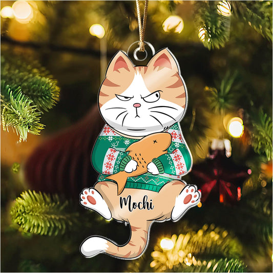Personalized Cats Christmas Ornament – Custom Hanging Cat Gift for Best Cat Mom 2025, Holiday Decor, Custom Pet Keepsake