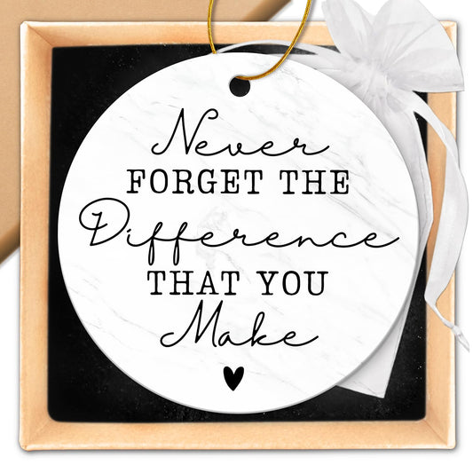 Thank You Gifts for Women Men - Teacher Appreciation Gifts - Appreciation Gift for Nurse Paraprofessional Principal Coworker Employee Counselor Boss - Retirement Farewell Going Away - Ceramic Ornament