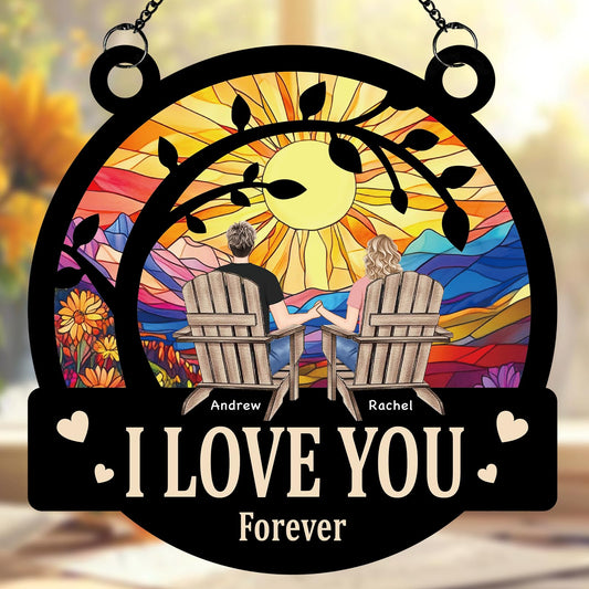 PUREFLY You and Me Got This, Personalized Couple Suncatchers for Windows Hanging Ornament, Housewarming Gifts for Couple Husband Wife, Christmas Anniversary Wedding Gifts for Couples 2024