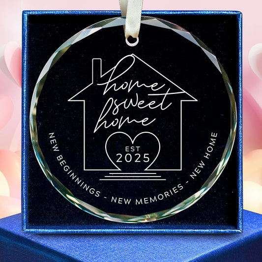 House Warming Gifts New Home - New Home Ornament 2025 - Housewarming Gifts for First House, Housewarming Gift Ideas for Couple - Home Ornaments for Home, Newhouse Owners Ideas - Glass Ornament