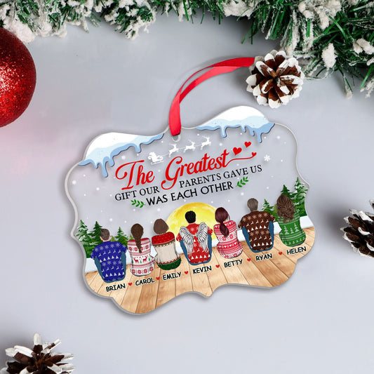 MUCHNEE Personalized Siblings Christmas Ornament 2024, Cousin Ornament, Sisters & Brothers Ornament, Custom Portrait & Name Up to 8 Person Acrylic Ornaments, Memorial Gifts for Loss of Loved One