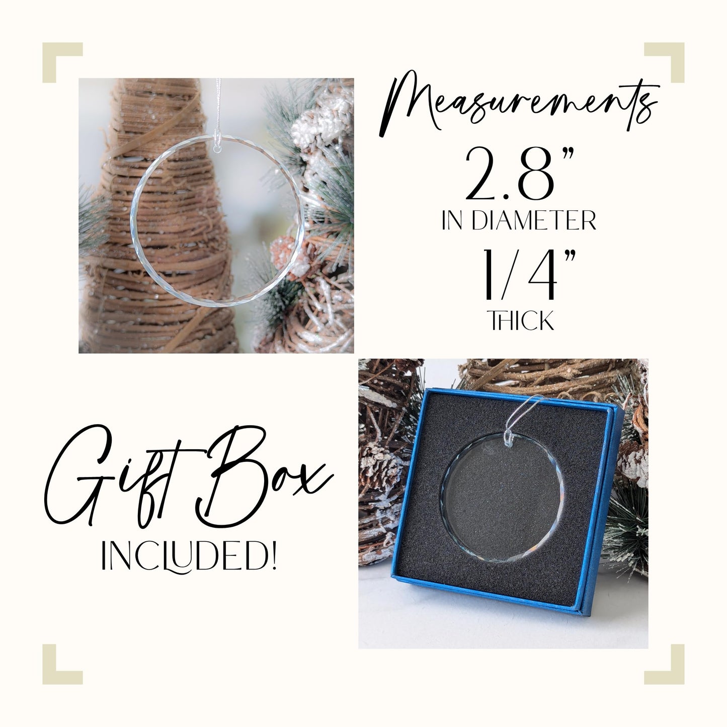 Personalized Crystal First Christmas Ornament with Gift Box