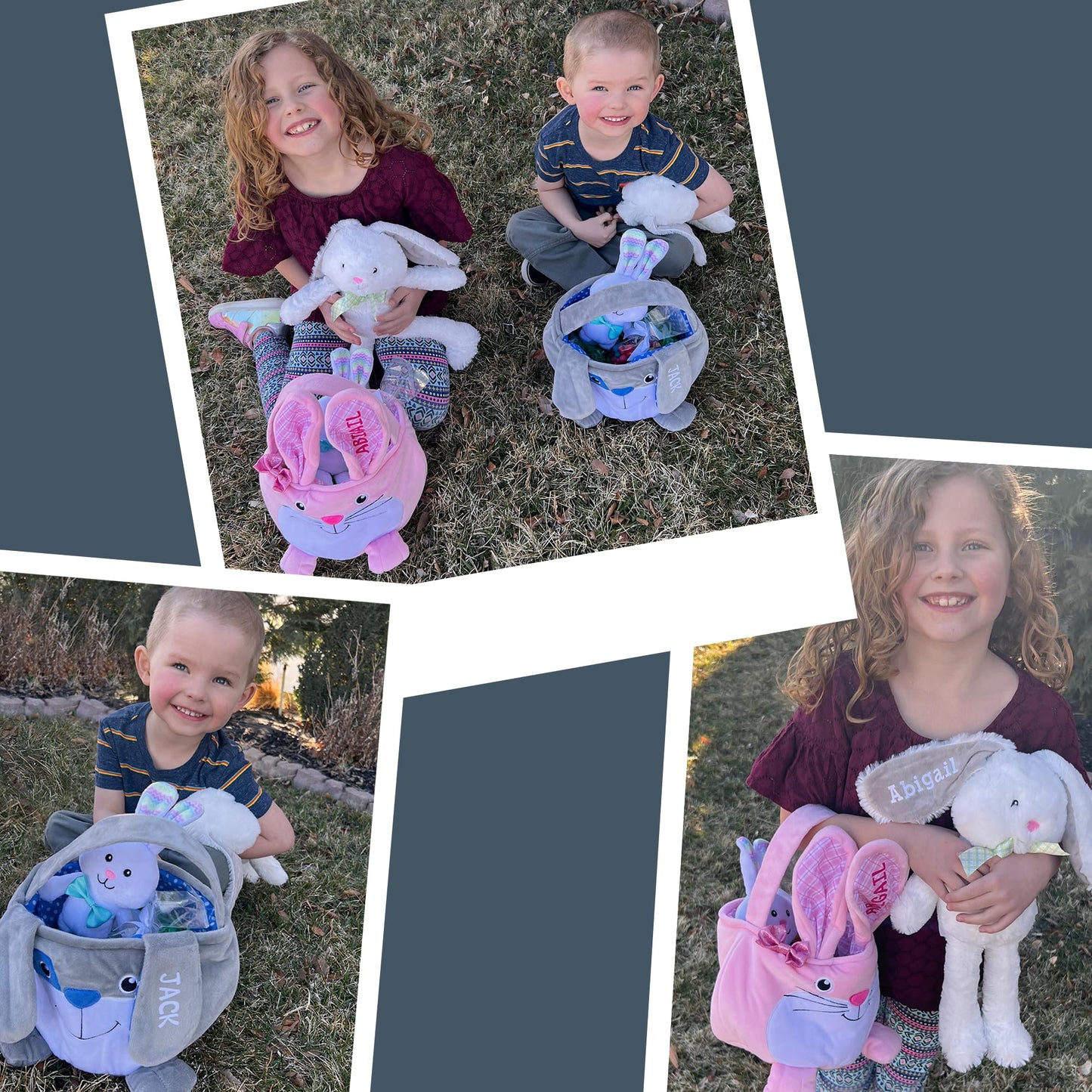 Let's Make Memories Personalized Easter Basket for Kids - Plush Furry Critter - For Boys and Girls - Custom Name - Fillable - With Optional Easter Basket Stuffers - Butterfly